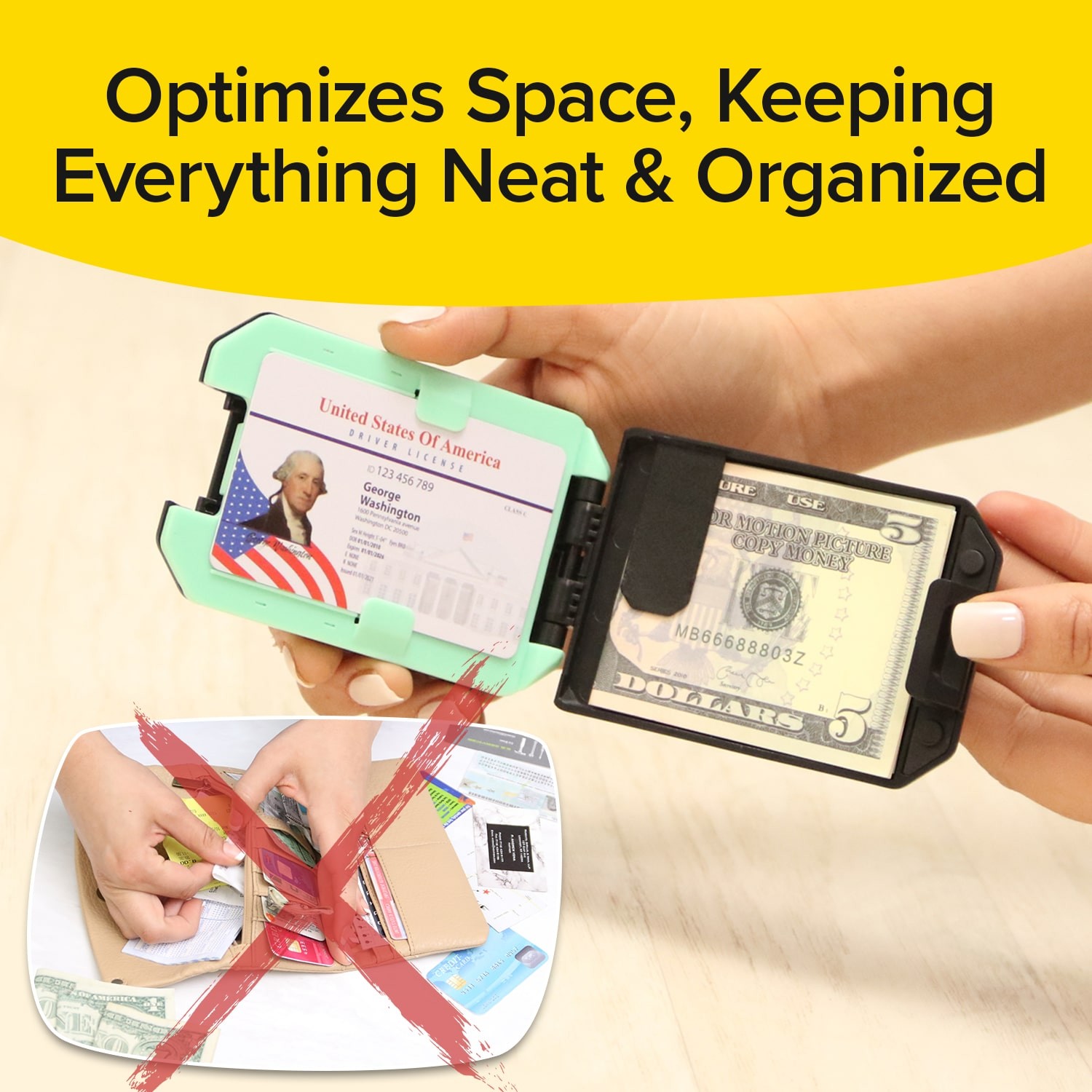 Slim Mint Wallet Ultra-Thin RFID-Blocking, AS-SEEN-ON-TV, ID Theft Protection,