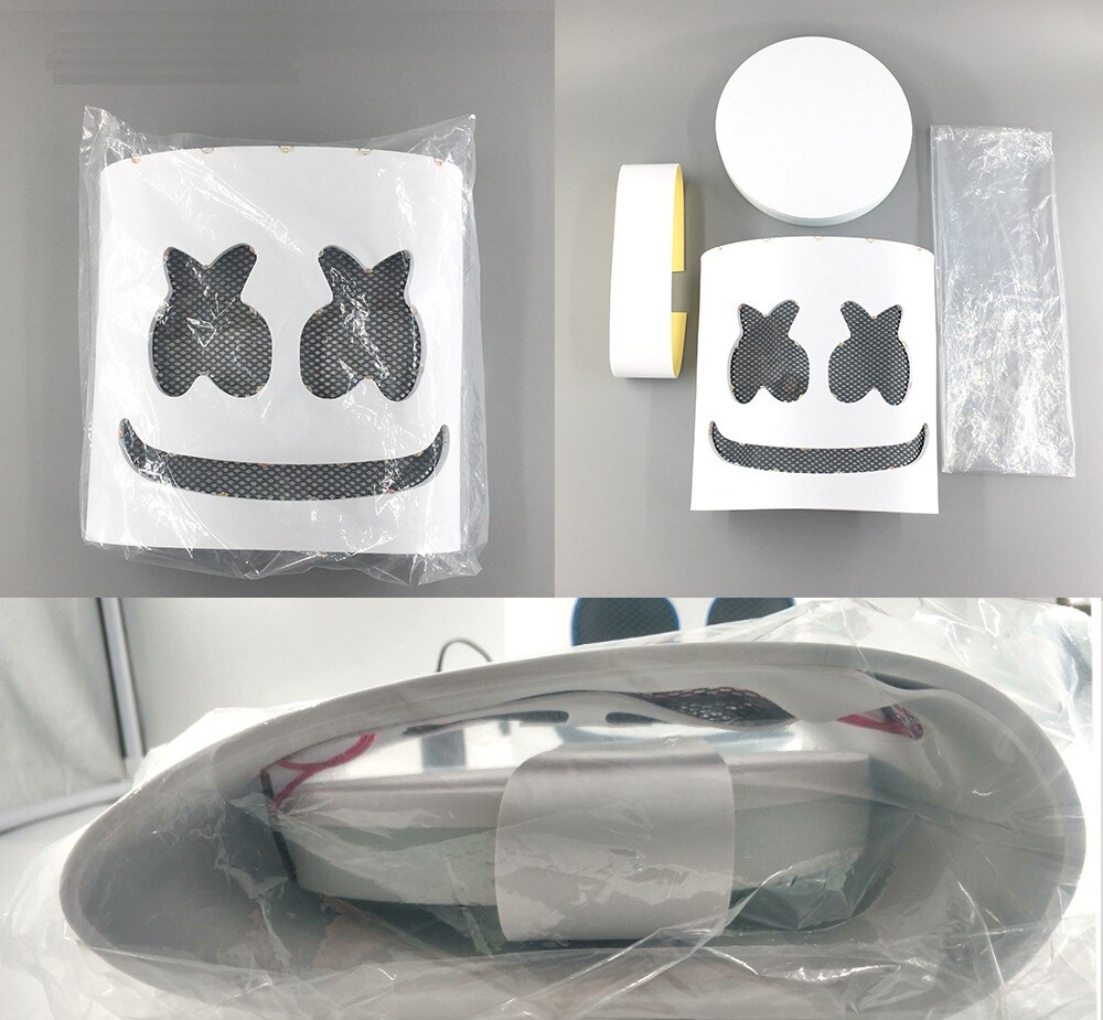 DJ MarshMello Smile Rainbow LED Mask EVA Foam Helmet EDC Halloween Costume Party