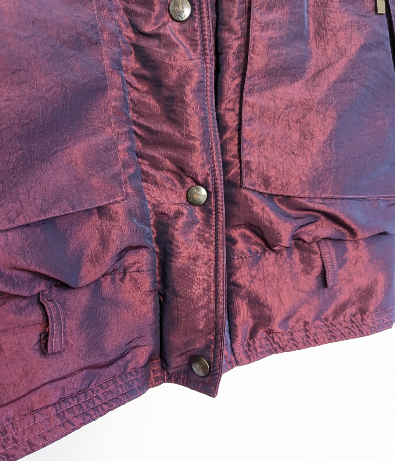 XCT Jacket Vintage Sz M-L Purple Pink Iridescent Motorcycle Y2K 80s 90s