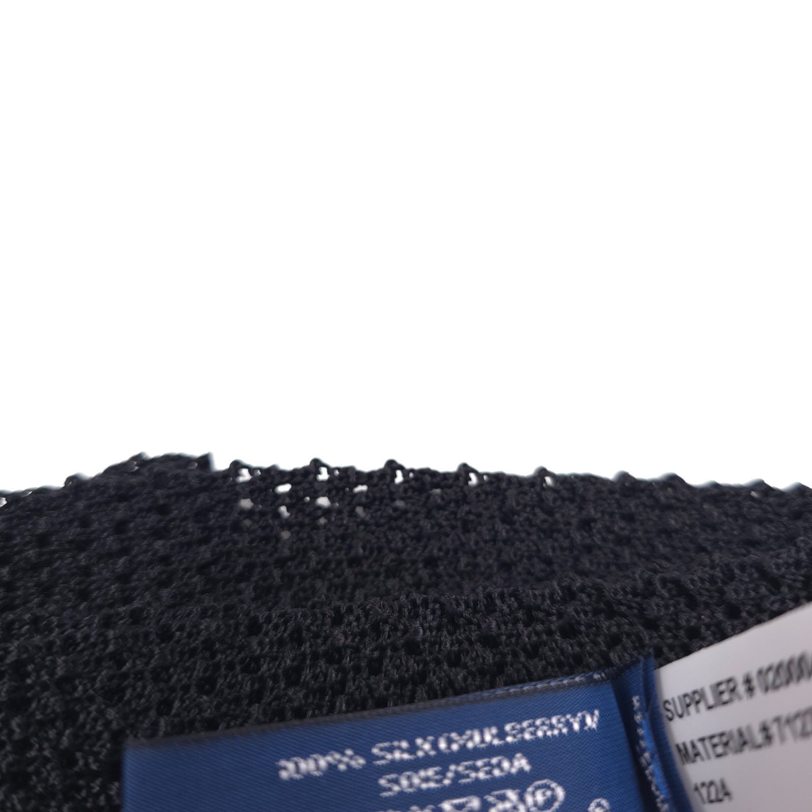 Polo Ralph Lauren Knit Silk Tie Mens One Size Solid Black Handmade in Italy