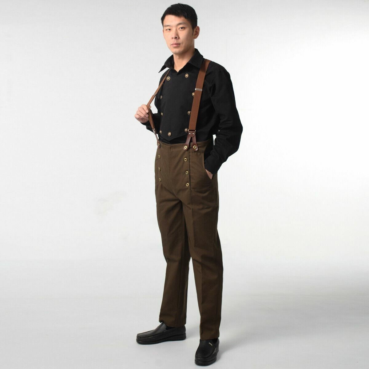Mens Victorian Pants Regency Trousers Empire Architect Pants Front Flap Pants