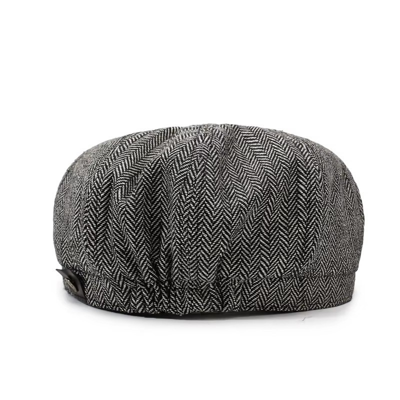 Newsboy Hat Flat Cap Driver Herringbone Tweed Plain Wool Baker Boy Classic Golf
