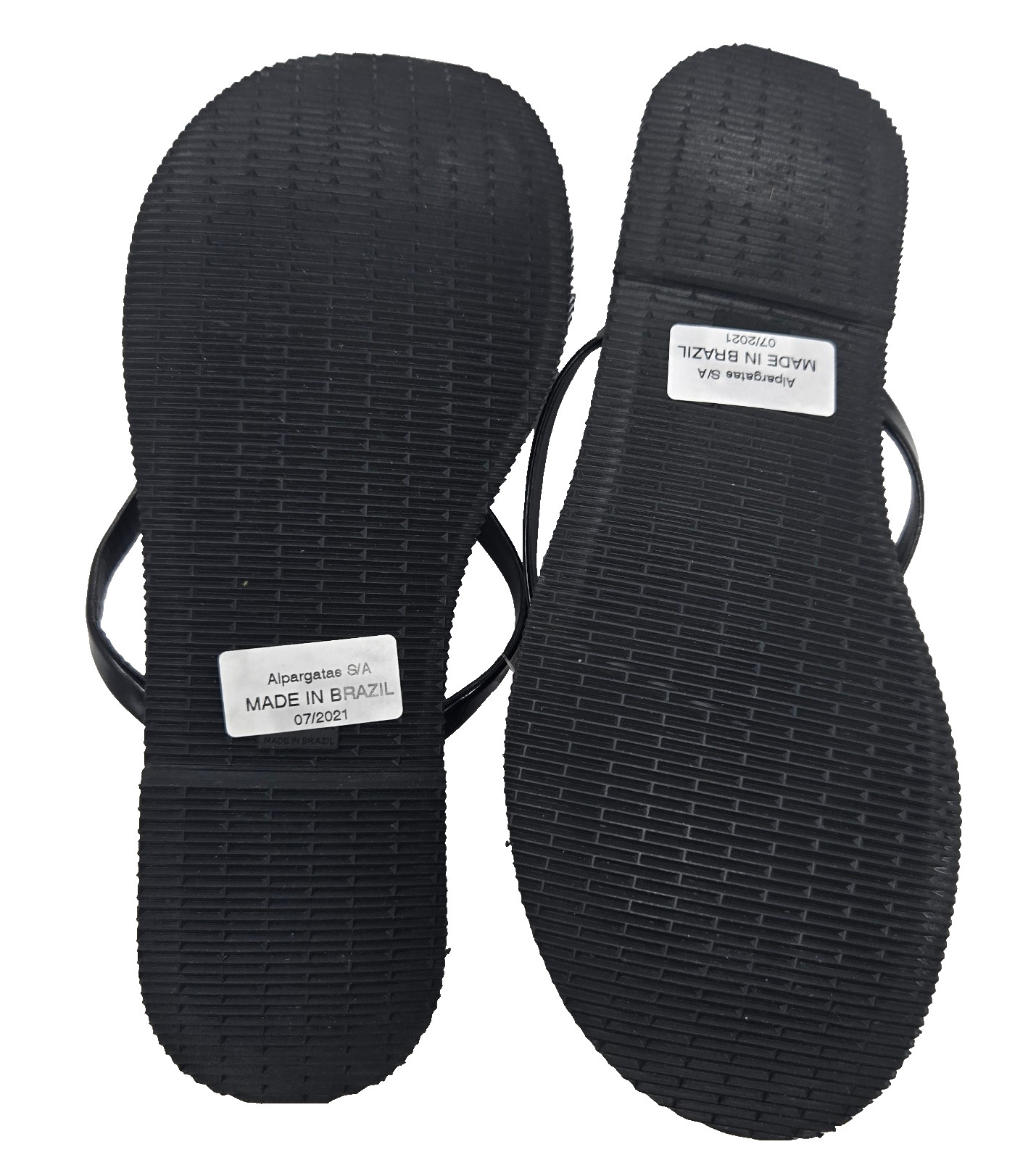 Havaianas Womens You Metallic Sandals Black Flip Flops Rubber Beach Size 7/8