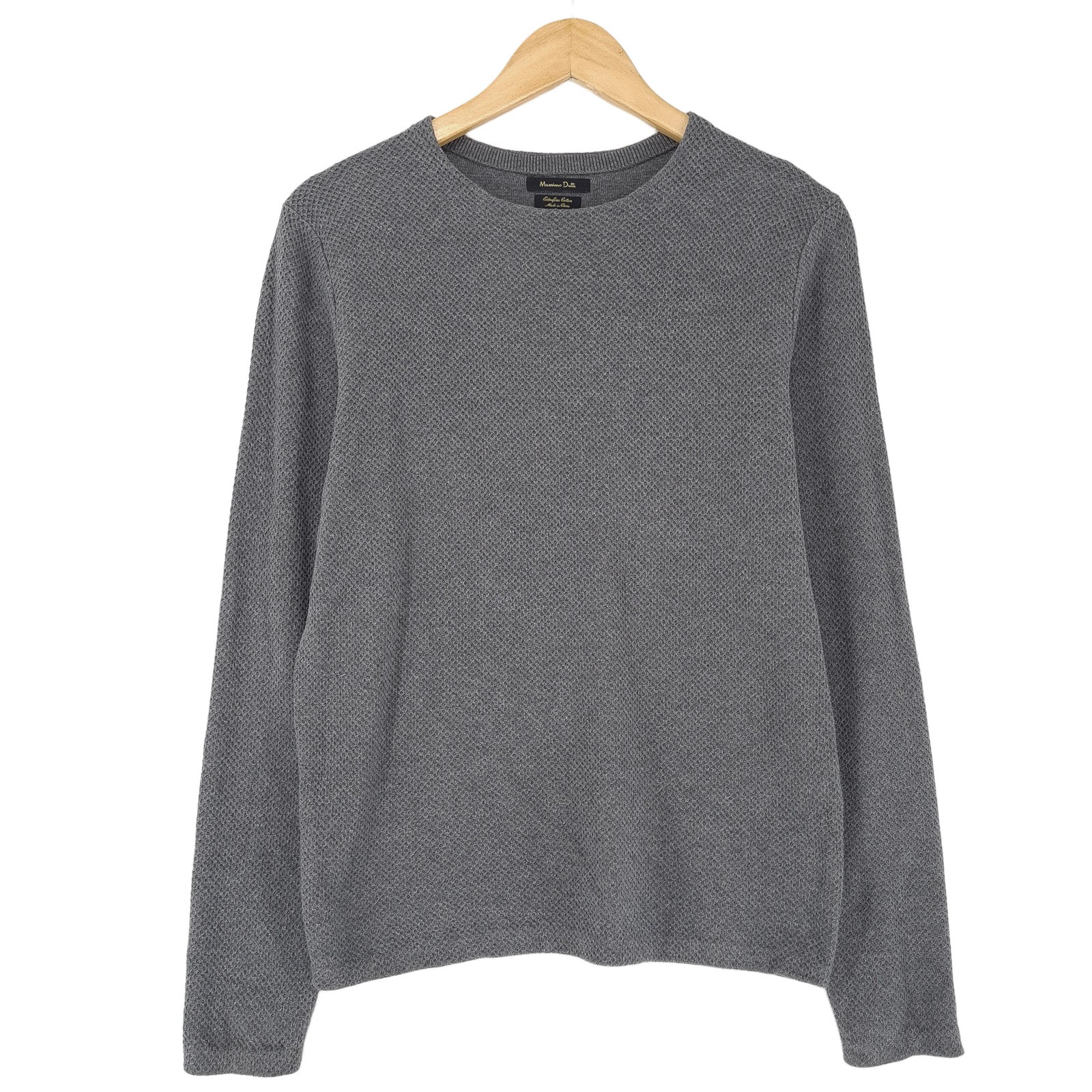Massimo Dutti Mens Pullover Knitwear Grey Ta1 Regular Fit Size M