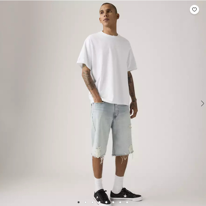 Levi’s 469 Loose 12″ Men’s Shorts – Call Me Distressed – Light Wash NEW