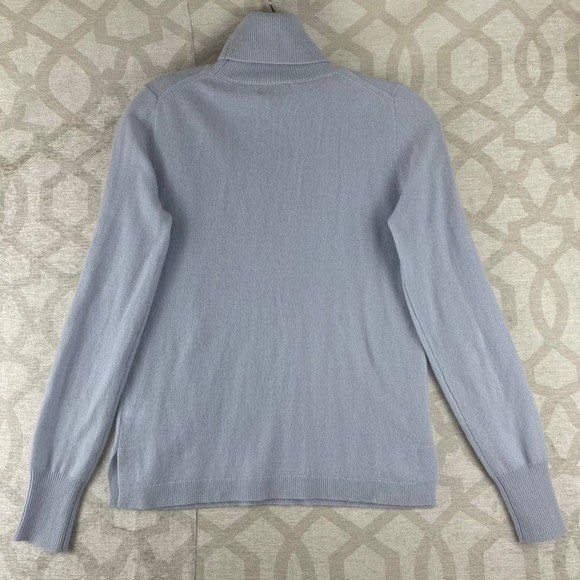 J.Crew Womens XXS 100% Cashmere Turtleneck Sweater Light Blue Periwinkle Ribbed