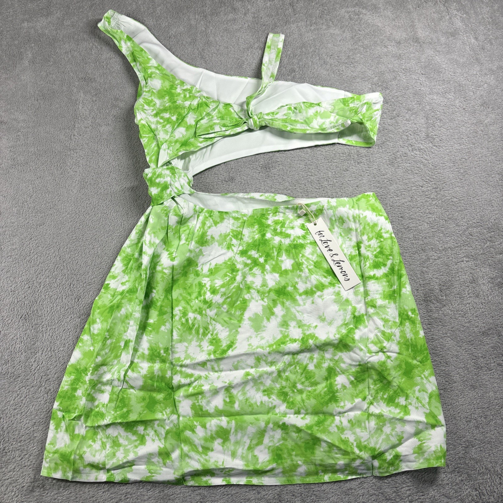 NWT For Love & Lemons Devon Mini Dress Tie Dye Cut Out Size Small