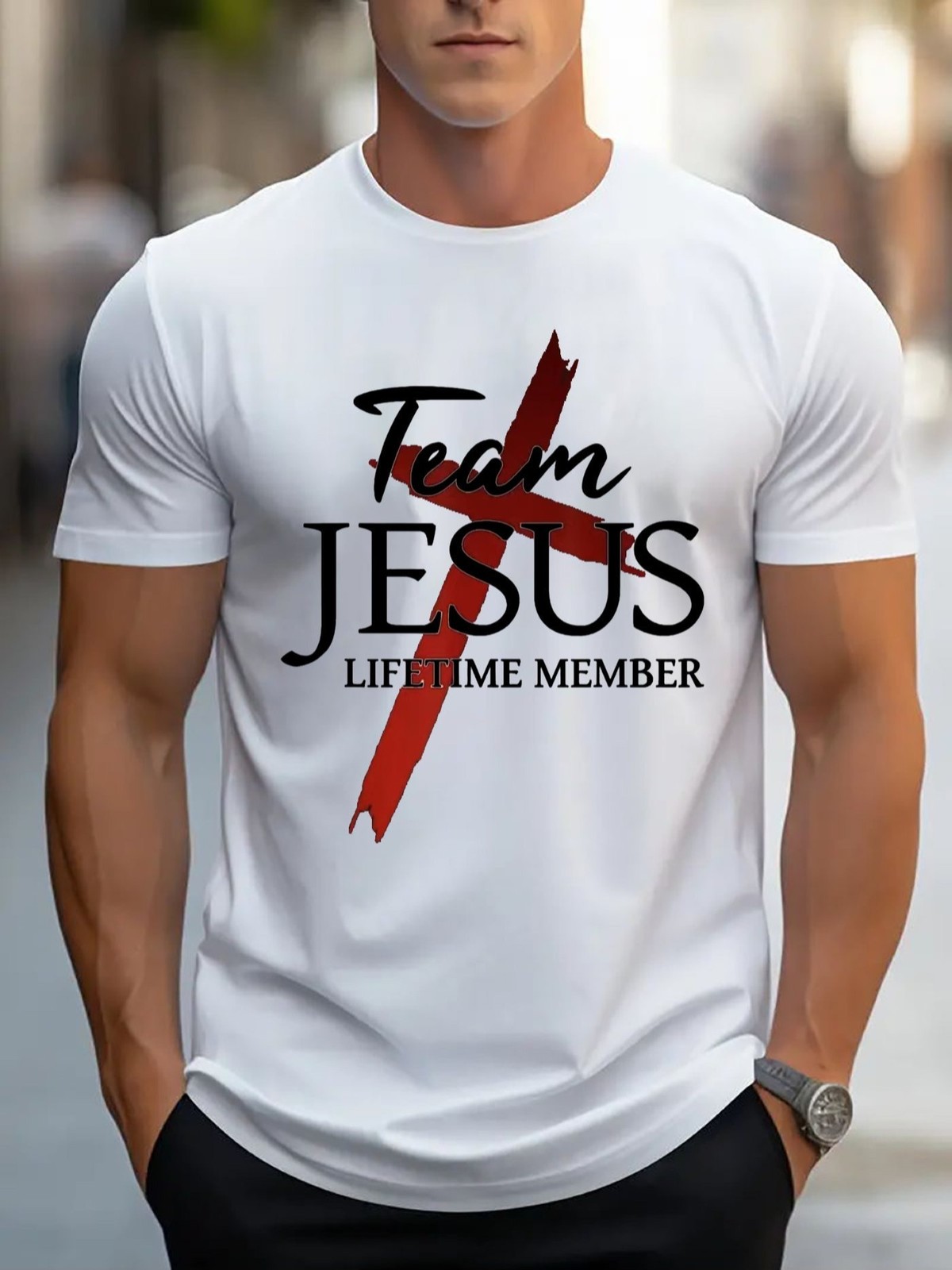 Team Jesus T Shirt Christian Faith Graphic Casual Crew Neck Gift Tee