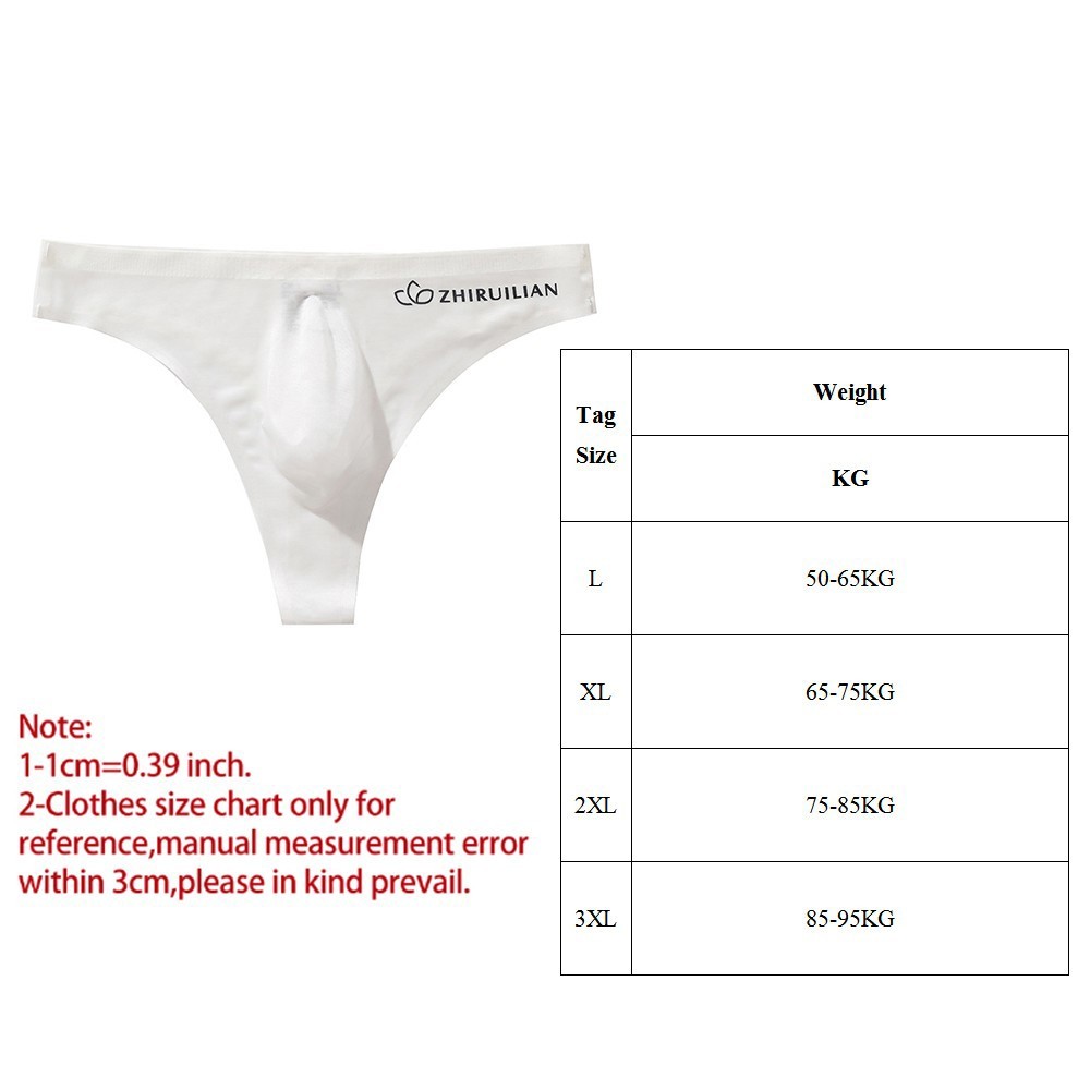 Men Sexy Seamless Briefs Thong Underwear Low Waist Comfortable Thin Underpant US