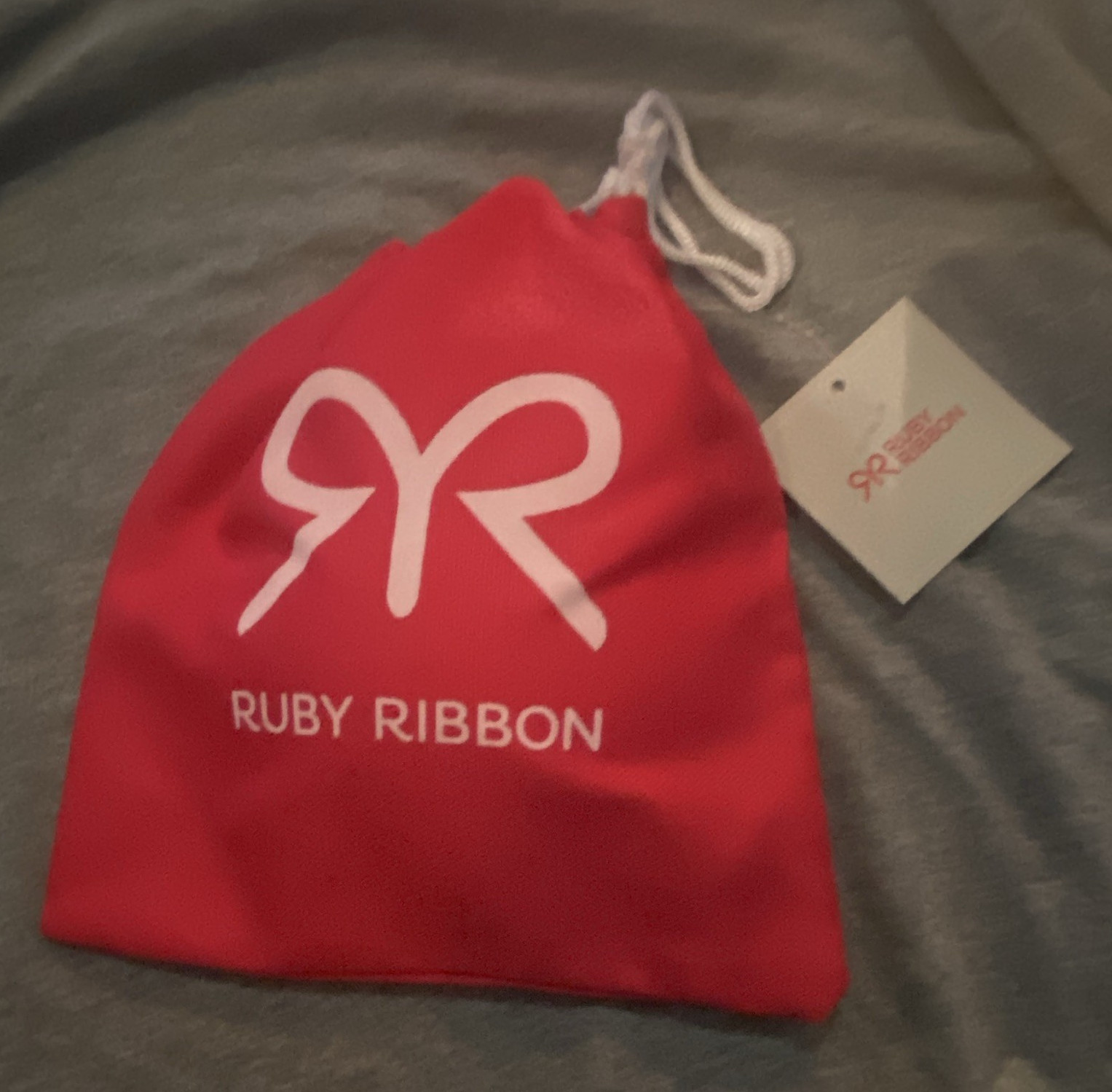 Ruby Ribbon Breast Petals Bra Accessory Full Coverage Discreet Red/White
