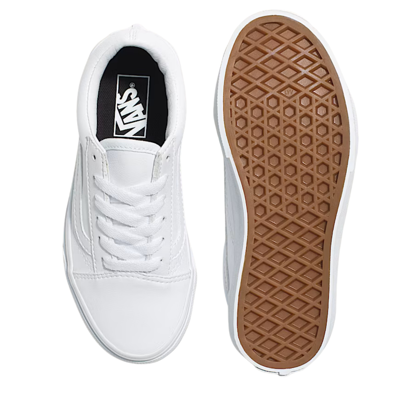 Vans Classic Old Skool Synthetic Leather Skate Shoes White/White