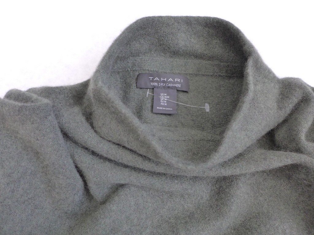 TAHARI Funnel Neck 100% 2-PLY Cashmere Sweater SOFT LUXE 5 Colors