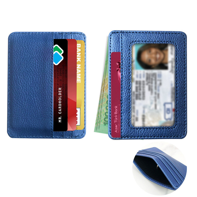 Slim Minimalist Front Pocket Wallet,RFID Blocking Credit Card Holder ID Window