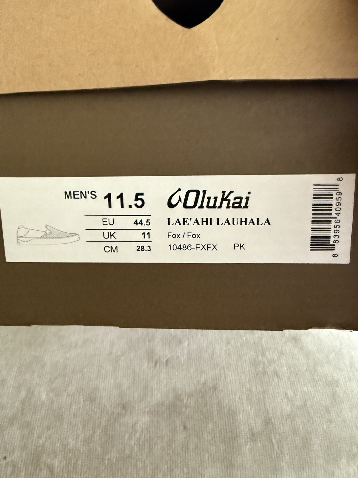 Olukai Lae‘ahi Lauhala Woven Leather Slip On Shoes Fox Brown 10486-FXFX Sz11.5