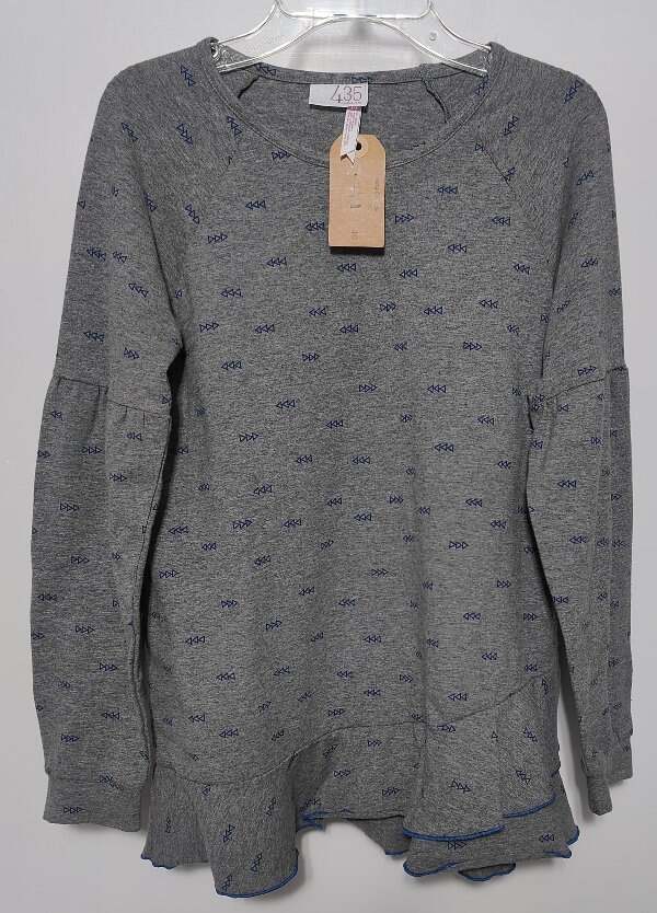 Matilda Jane 435 Girls Sz 14 Frosty Days Sweatshirt Gray Print Pullover Shirt T