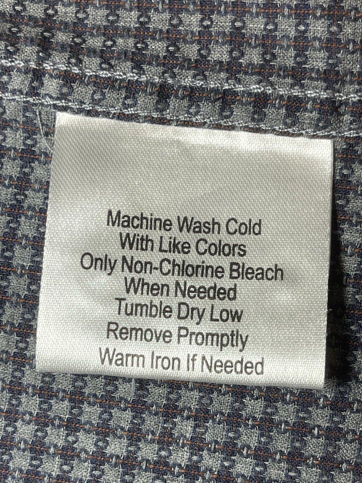 Joseph Abboud Navy and Gray Non-iron Dress Shirt 100% Cotton Size L