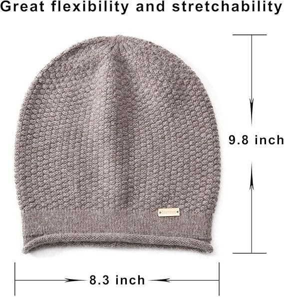 jaxmonoy Slouchy Beanies for Women Winter Soft Warm Cashmere Medium, White