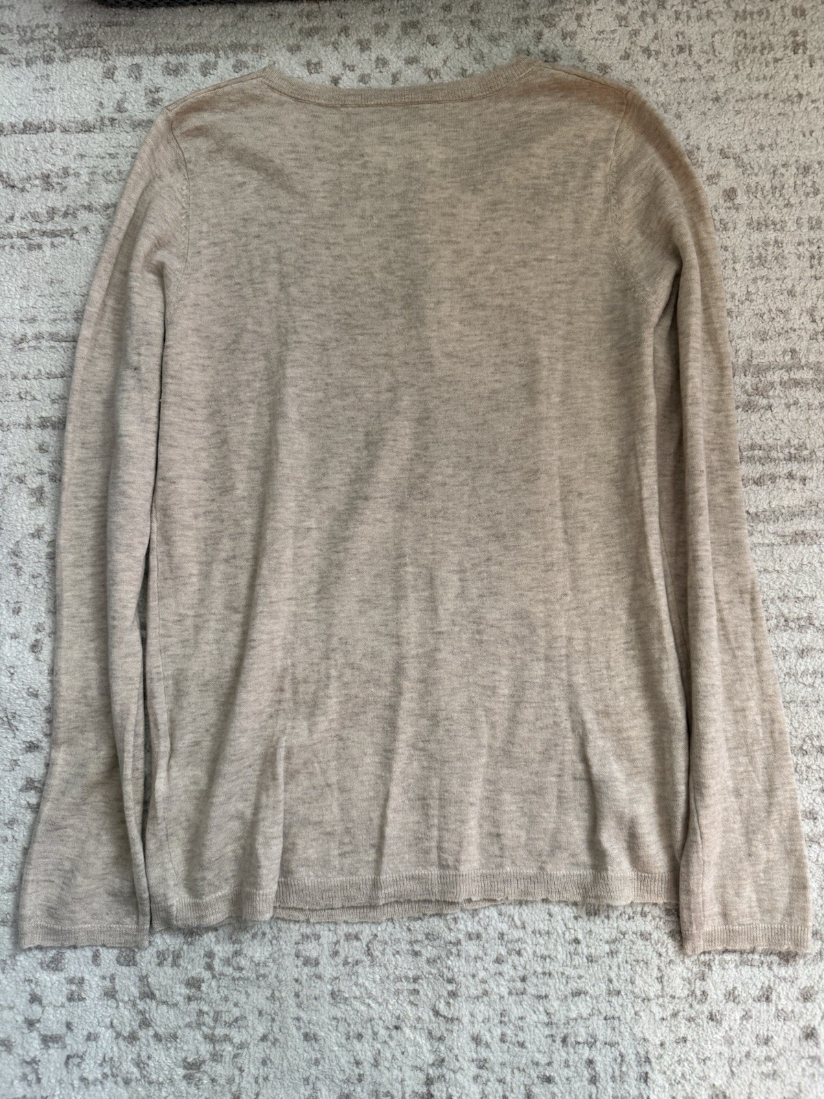 ZADIG&VOLTAIRE Gold Studded Skull 100% Cashmere Oat Beige Tan Sweater NWOT M