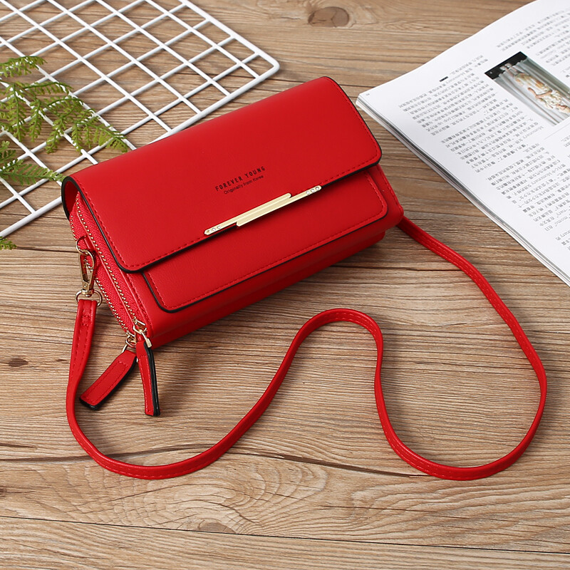 Large Capacity Women’s Zipper Shoulder Bag Crossbody Bag Cell Phone Bag Wallet