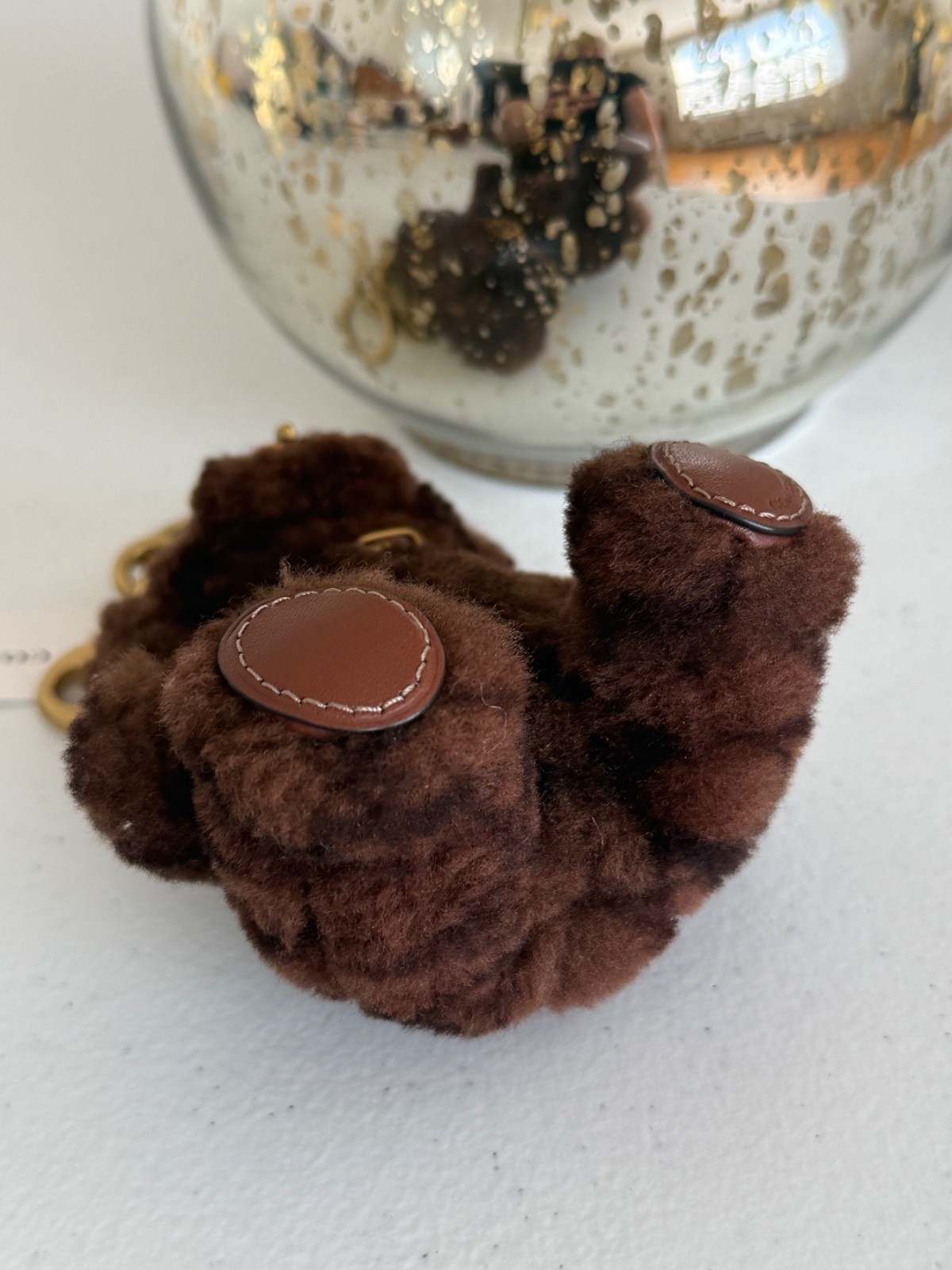 Coach Bear Bag Charm In Signature Shearling – Chocolate NEW