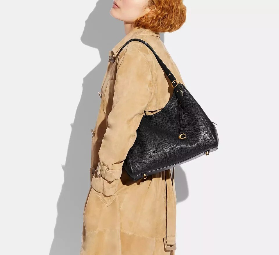 Coach Black Soft Pebble Leather Lori Shoulder Bag
