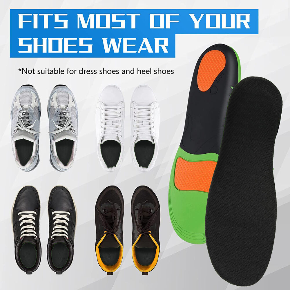 Heavy Duty High Arch Support Orthotic Insoles for Plantar Fasciitis Pain Relief