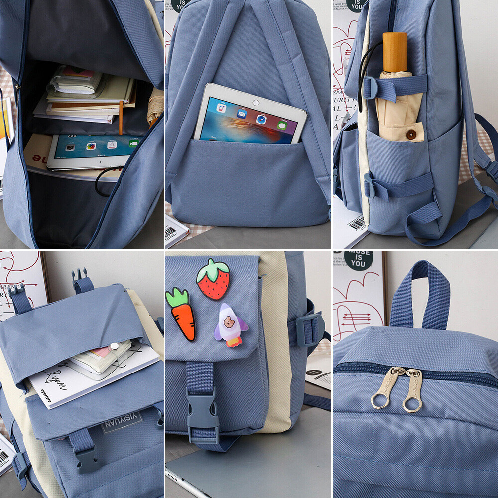 5pcs Backpack Set for School Teens Girls Daypack Cute Trendy Large Shoulder Bag