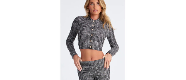 Lola Tweed Cardigan Pant Set M (8-10) | Fashion Nova