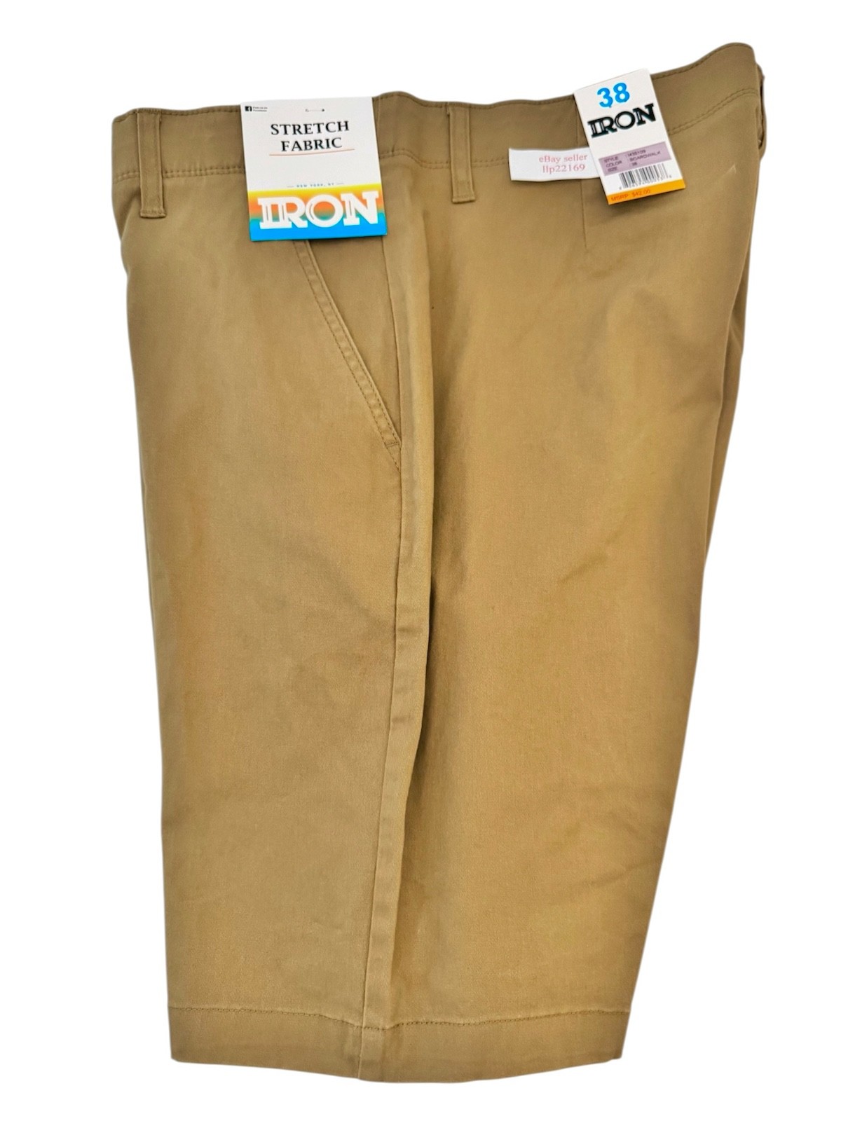 IRON CO Men’s Stretch Shorts (SIZE 38) Flex Waist Flat Front BOARDWALK New Tag!