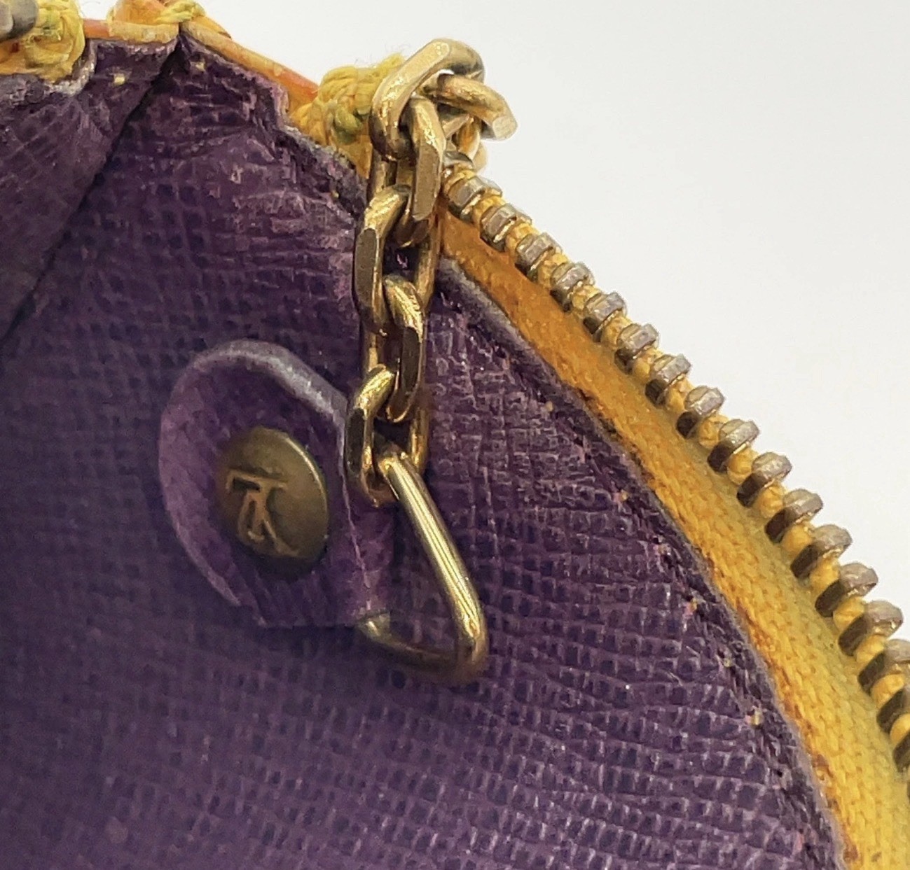 Louis Vuitton Epi Yellow Leather Key Cle Pouch Case Chain w/ Box and Dustbag