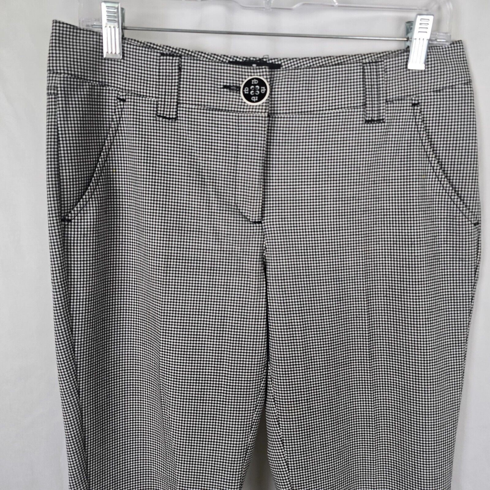 Roccobarocco Ankle Pants Women’s 6 Black White Checkered Dress Slacks