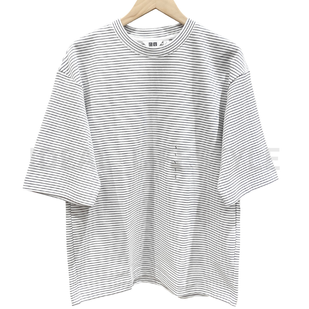 UNIQLO U AIRism Cotton Oversized Striped T-Shirt S-4XL Half-Sleeve 484508 NWT