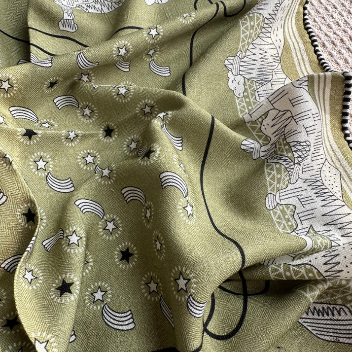 70% Cashmere 30% Silk Scarf Bandana 65X65cm Neckerchief Shawl cas2ew Print w2