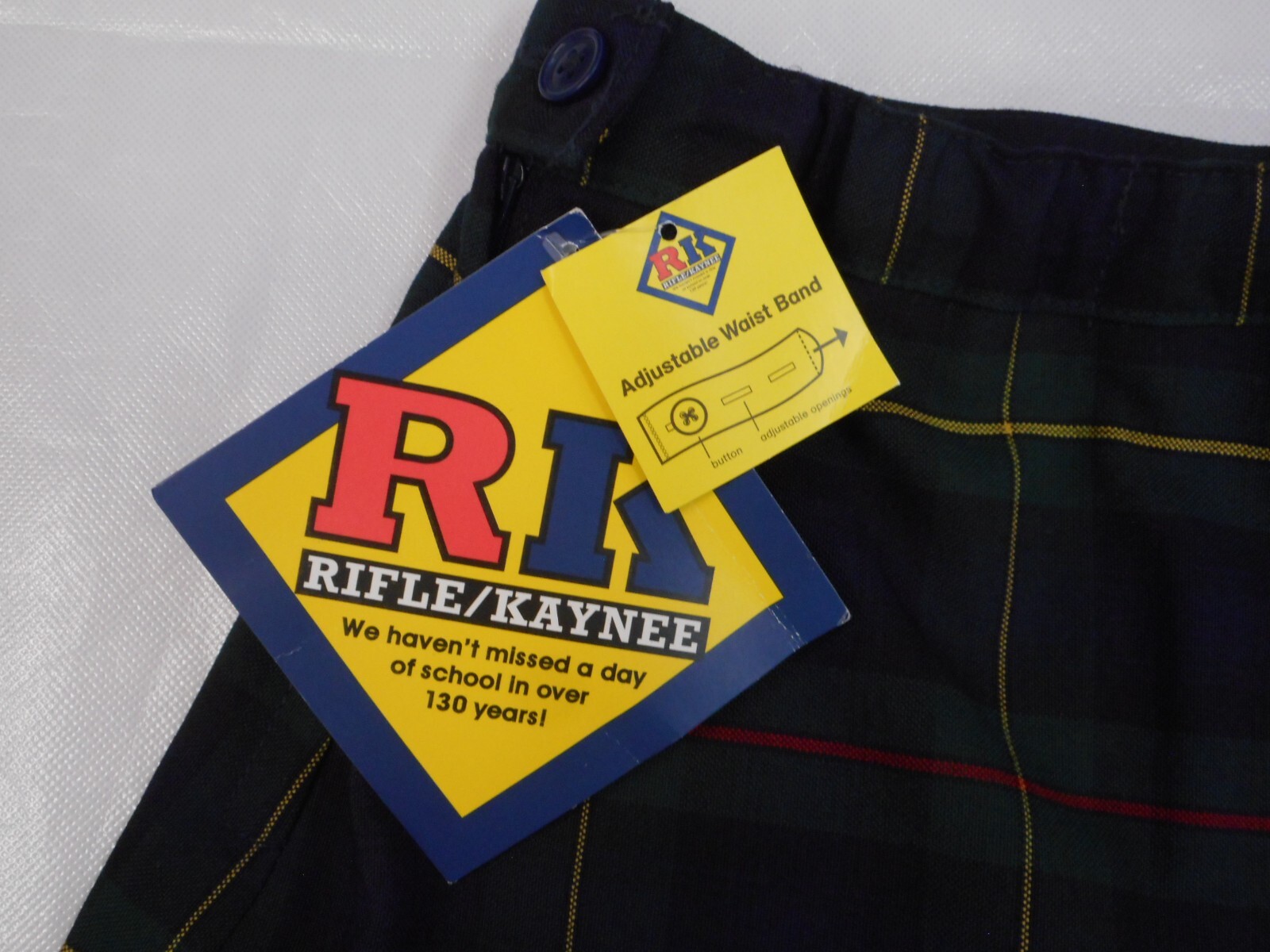 Girls R/K Multi-Color Plaid Box Pleat Uniform Skort Reg. &plus Sizes 4 – 7 1/2