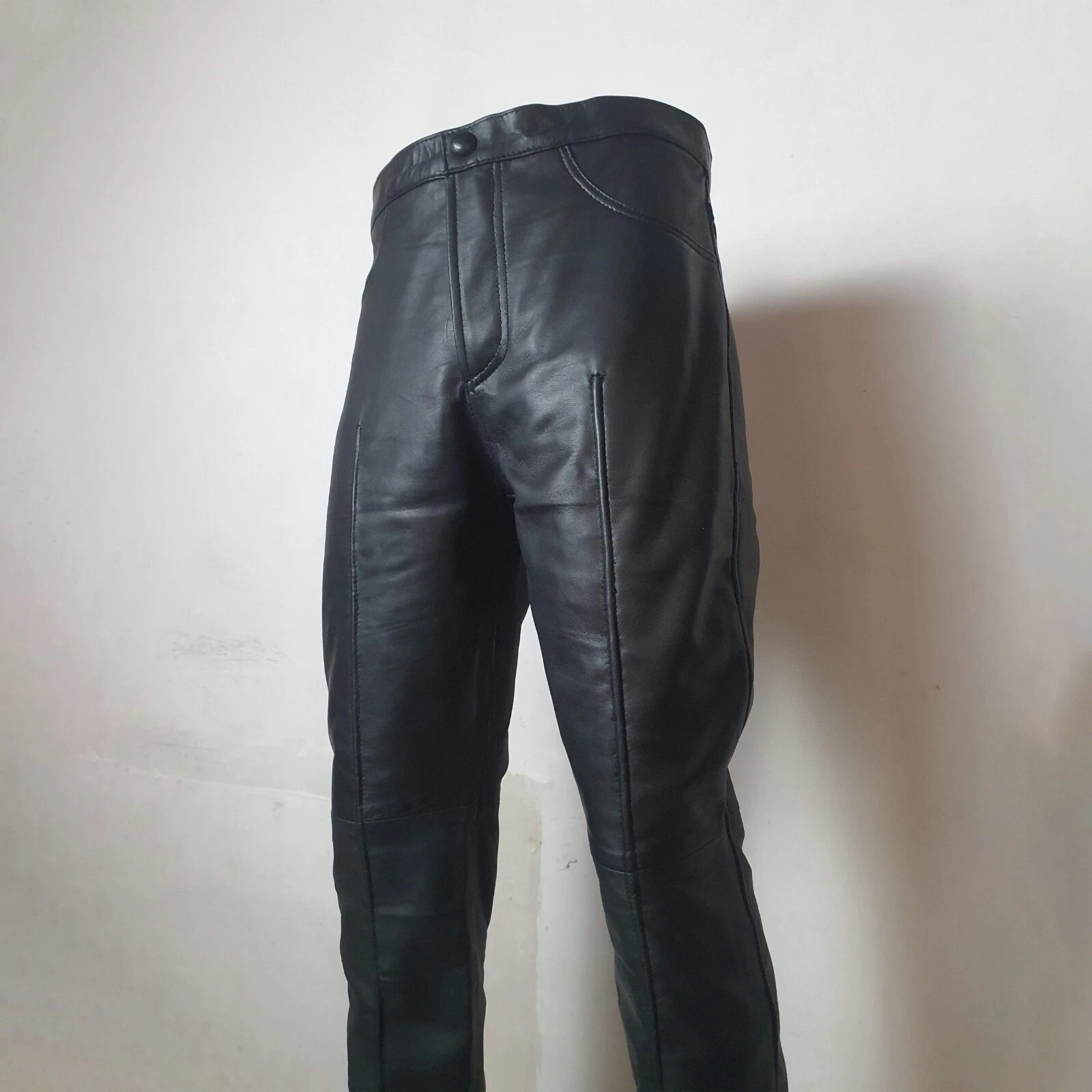 Mens Rock N Roll Elvis Presley Comeback Special Black Real Leather Suit Outfit