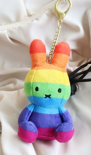 Nijntje Miffy Official Plush Doll : Bunny Rabbit Rainbow Toy Key Chain 11×6cm