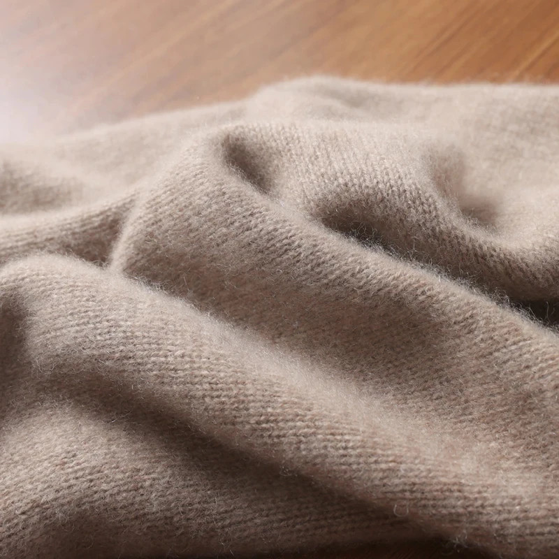 100% Pure Wool Knitted Ring Scarf Elegant Neckerscarf Female Soft Warm Cashmere