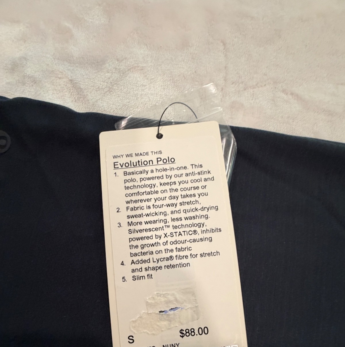 Lululemon Evolution Short-Sleeve Polo Shirt Men’s Small Navy Blue Slim Fit