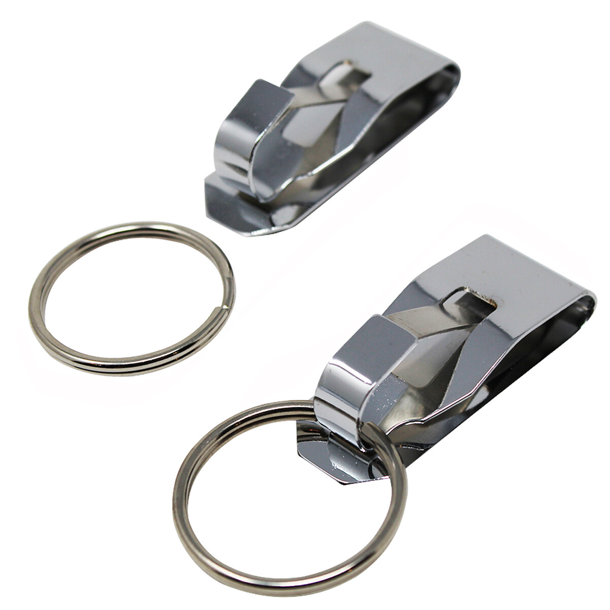 5 Pcs Secure Belt Clip Key Holder w Metal Hook & Heavy Duty 1 1/4″ Keychain Ring