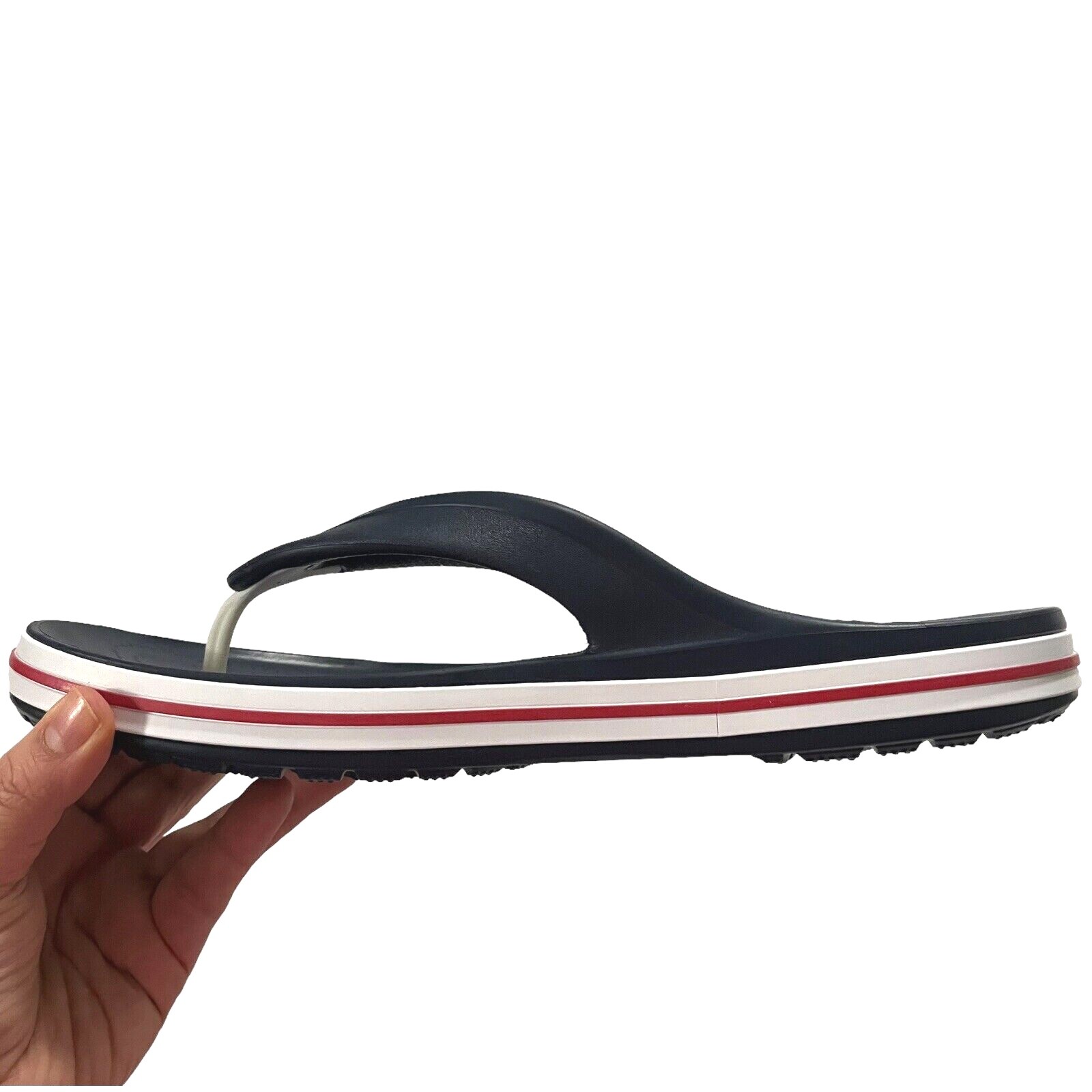 Crocs Bayaband Womens Flip Flop Sandal Sz 9 Navy Blue Water Friendly Lightweight