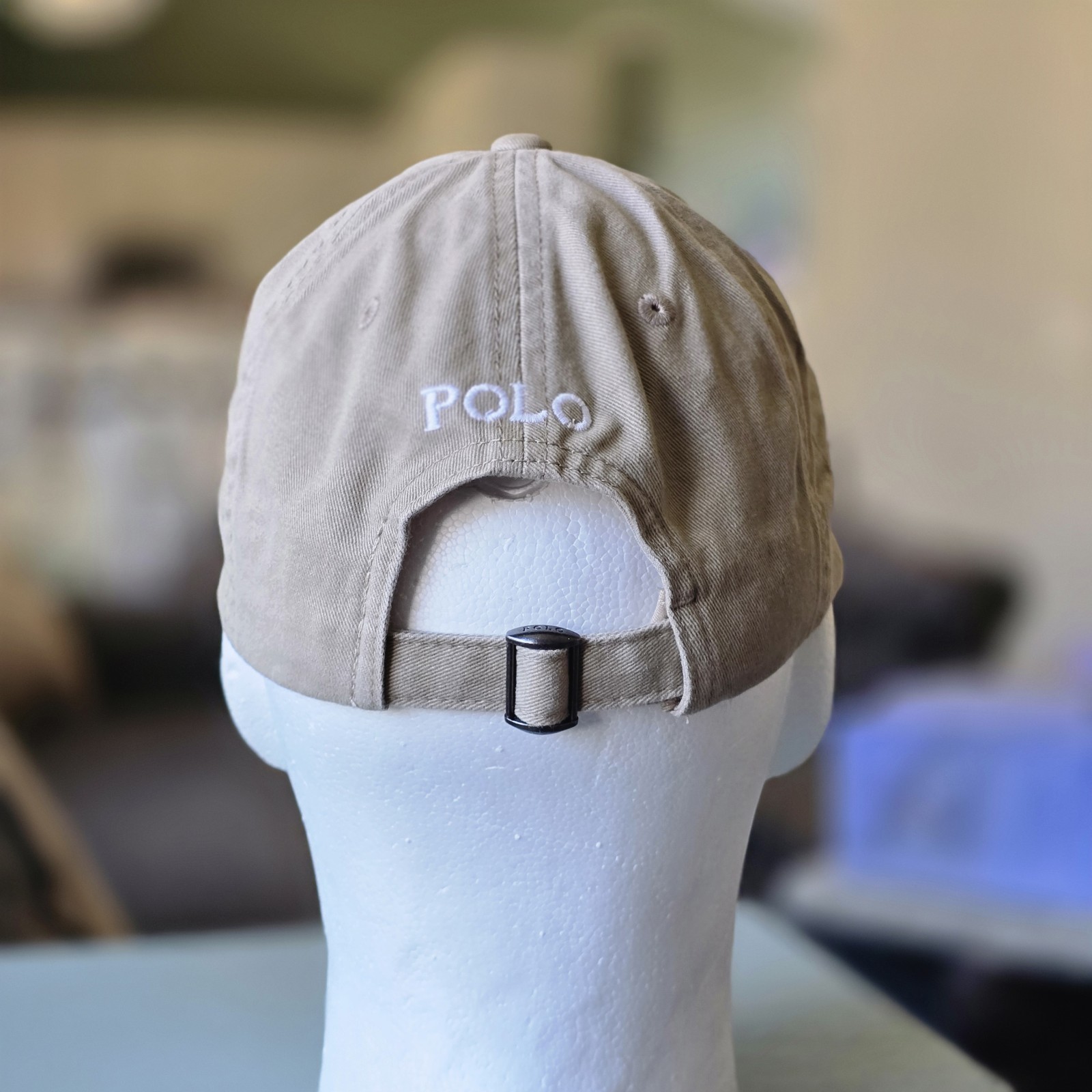 Polo Ralph Lauren Men’s One Size Cotton Chino Adjustable Ball Cap Beige White