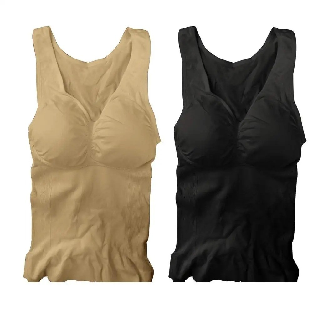 Women’s Tank Tops Adjustable Strap Camisole With Built in Padded Bra Vest Cami