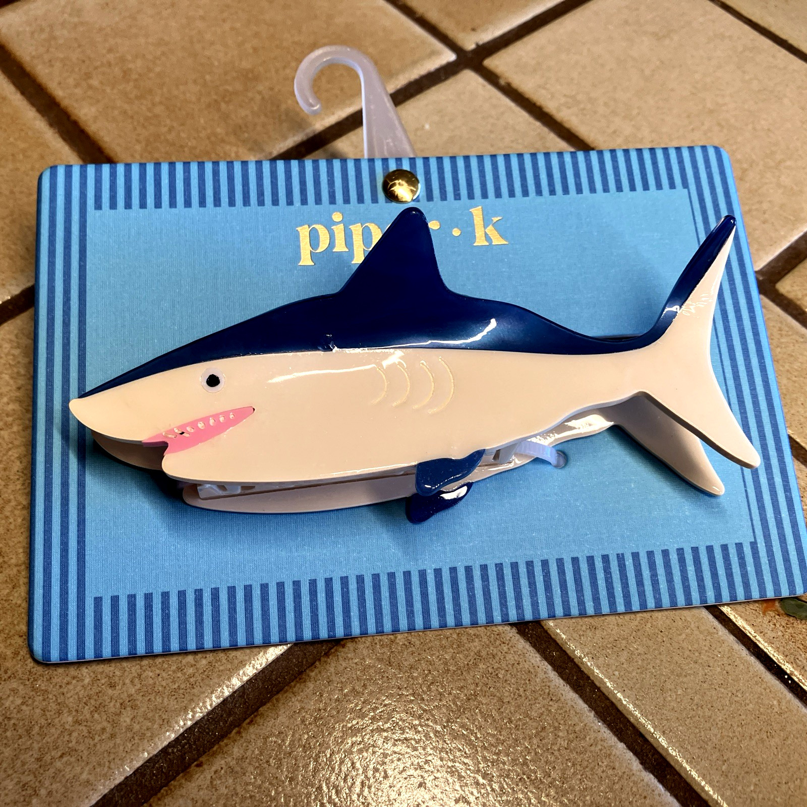 PIPER K SHARK HAIR CLIP 5″ CLAW CLAMP BEACH NAUTICAL COASTAL NEW free ship