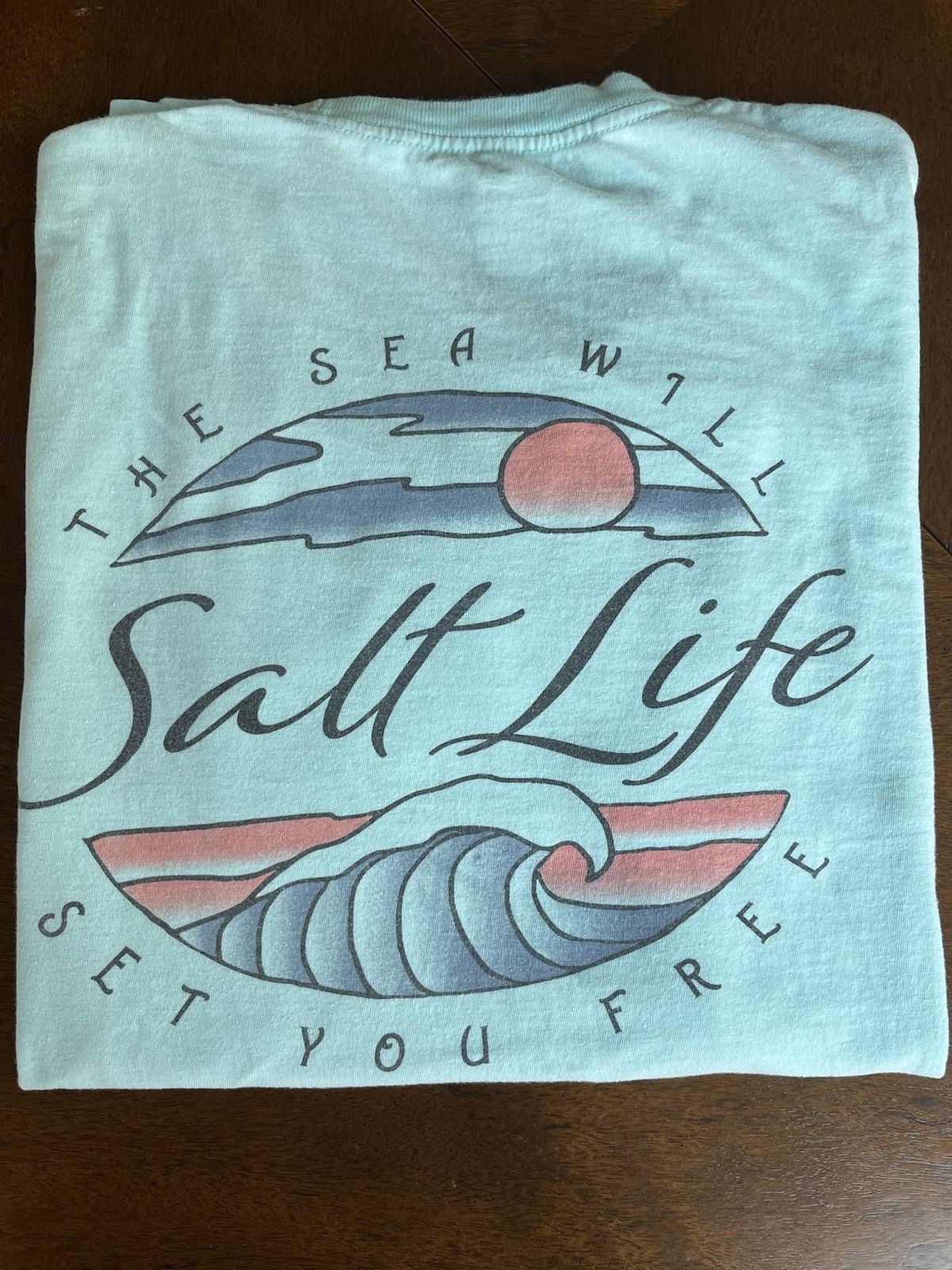 Salt Life Aruba Blue LS T-shirt “Tranquil Tides” Adult Large ~ 100% Cotton
