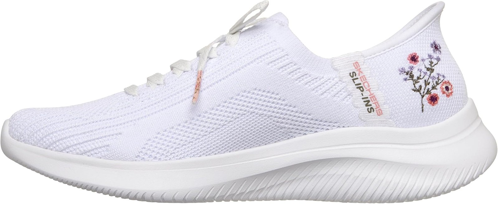 Skechers Womens Ultra Flex 4.0-Sweet Petals Hands Free Slip-ins – White – 9