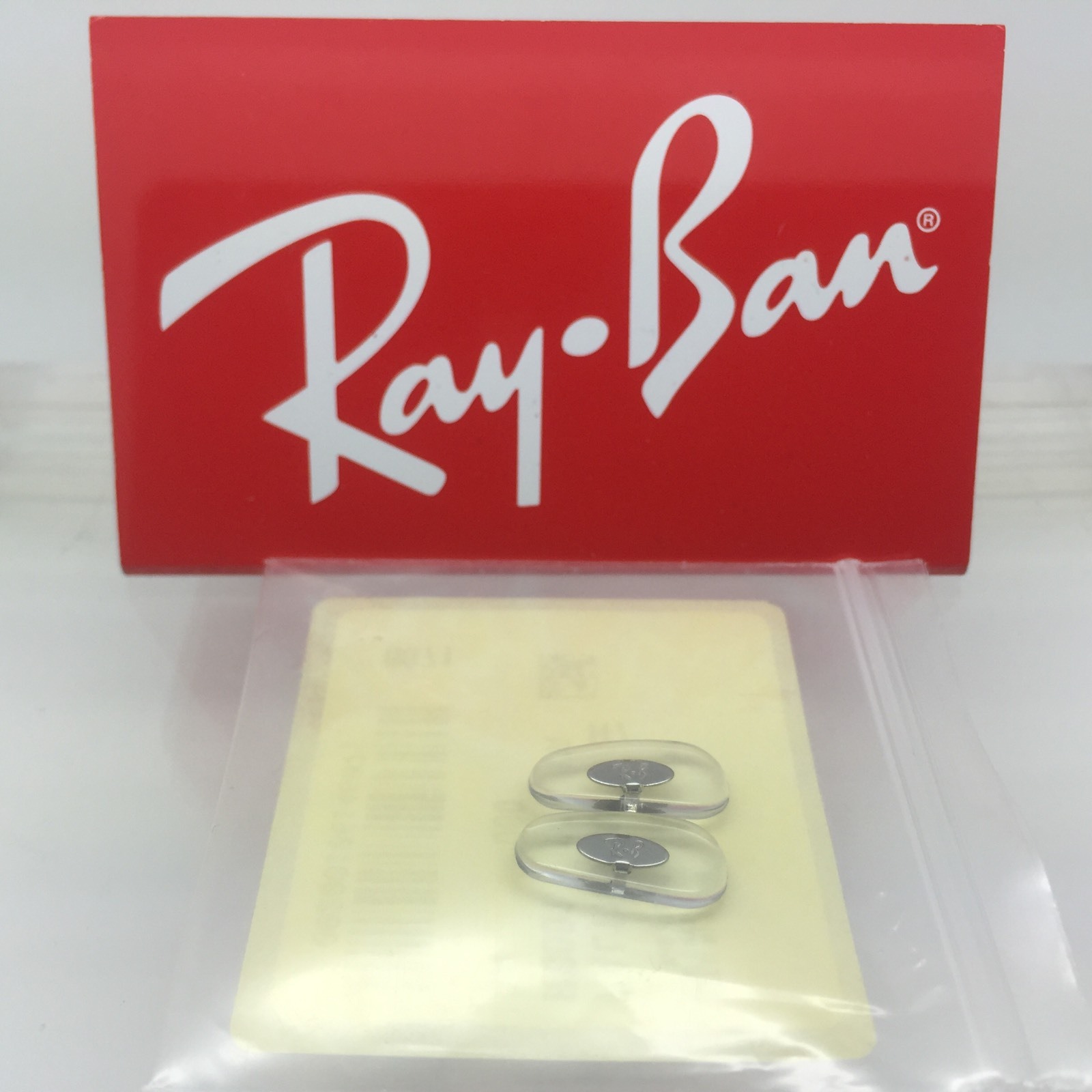 1 Pair of Clear Crimp-On Silicon Nose Pads for Ray-Ban RB Aviator Sunglasses NEW
