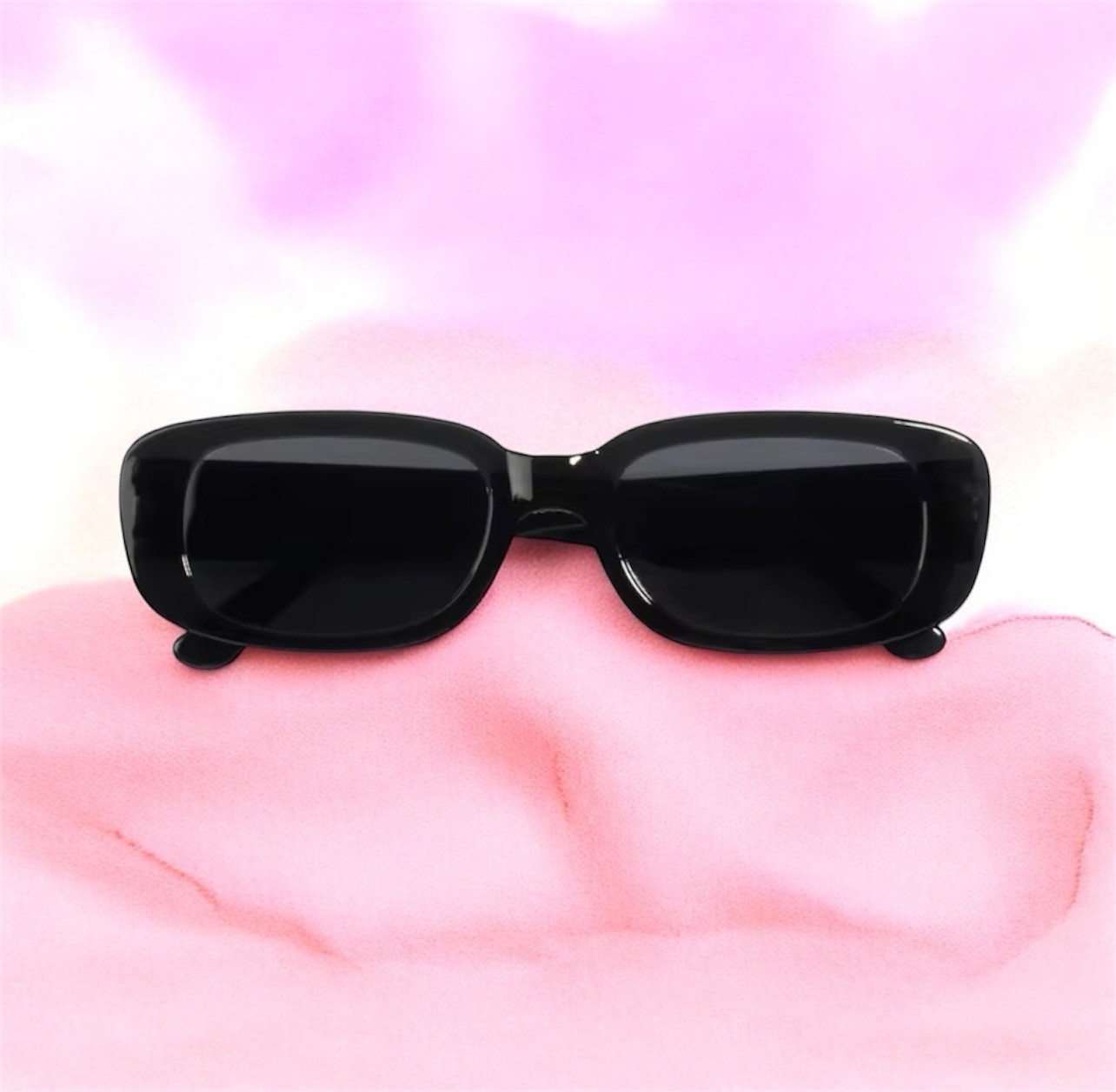 Bad Bunny Rectangle Black Sunglasses Men Women Celebrity Fashion UV400 Trendy
