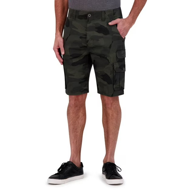 Iron Co Men’s Stretch Multi Pocket Cargo Short Size 40 Jungle Camo