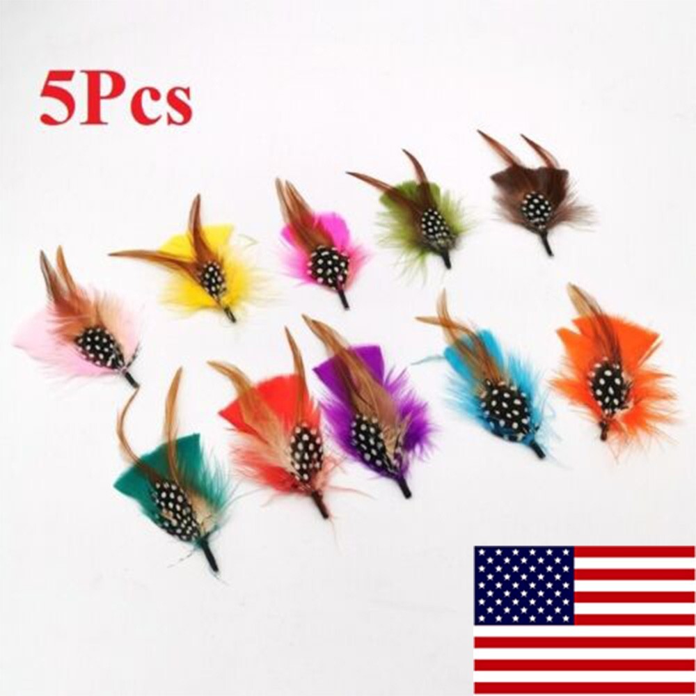 Hat Feathers 5 Pcs Assorted Natural Feather Accessories for Fedora Cowboy hat.