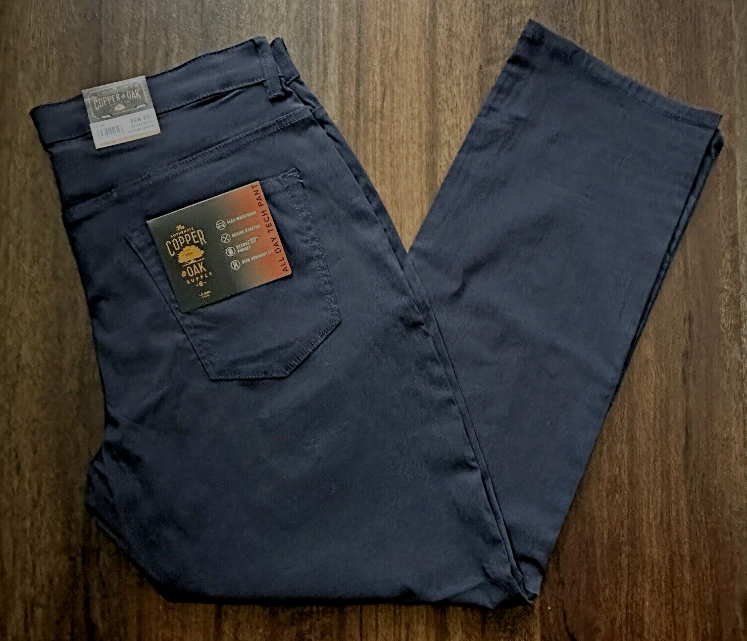 Copper & Oak NWT Men’s 36×30 All Day Tech Pants Dark Sapphire Blue K2F901 NWT$65
